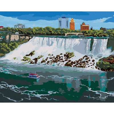 Zuty Malování Podle Čísel Americké Niagarské Vodopády Robert Johnson 80 x 100 cm Plátno Rám