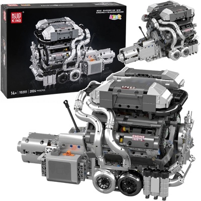 LEAN Toys Technické konštrukčné kocky motor V8 s prevodovkou 2024 dielikov