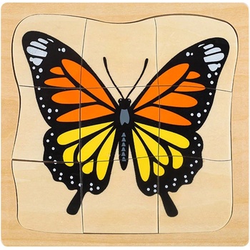 Smart Baby Многослоен пъзел Smart Baby - Пеперуда, дърво (MO137-2)