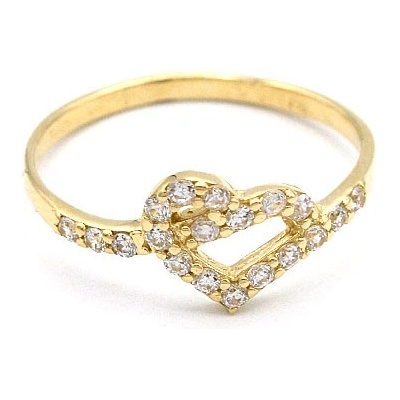 B&B Goldinvestic Zlatý srdce se zirkony N4969