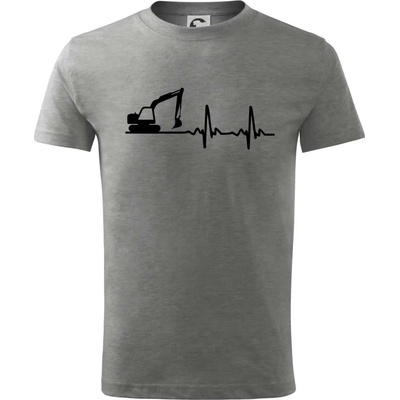 EKG bagr tričko detské tmavosivý melír