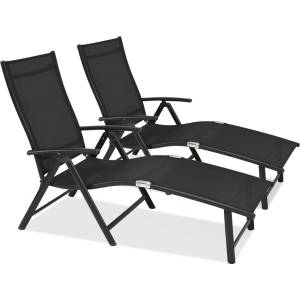 Garden Point Комплект от два черни алуминиеви шезлонга Tuluza Garden Point (GAP347D)
