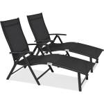 Garden Point Комплект от два черни алуминиеви шезлонга Tuluza Garden Point (GAP347D)