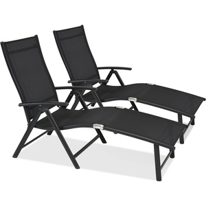 Garden Point Комплект от два черни алуминиеви шезлонга Tuluza Garden Point (GAP347D)