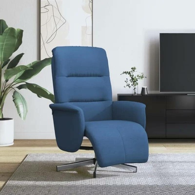 vidaXL 356568 Polohovací s podnožkou modré textil