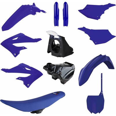POLISPORT kompletní sada plastů YAMAHA YZ 125/250 02-21 (restyling na model 2022) (obsahuje nádrž paliva; kompletní sedlo; airbox; přední i zadní blatník; kryty chladiče; boční panely) barva modrá OEM – Hledejceny.cz