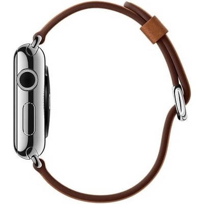 Apple Оригинална кожена каишка за Apple Watch 38мм, 40мм, 41мм, 42мм - Apple Classic Buckle Band (светлокафяв) (MMH92ZM/A)