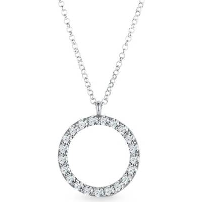 KLENOTA Kruhový diamantový prívesok z bieleho zlata k0586012