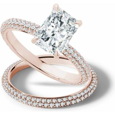 KLENOTA Luxusní set diamantových prstenů v růžovém zlatě S1028754
