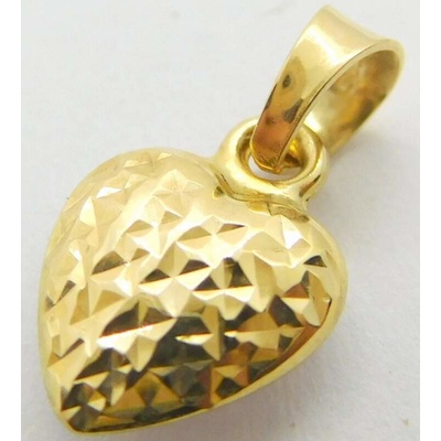 Klenoty Budín Dámský oboustranný zlatý přívěsek z bílého a žlutého zlata srdce 02588