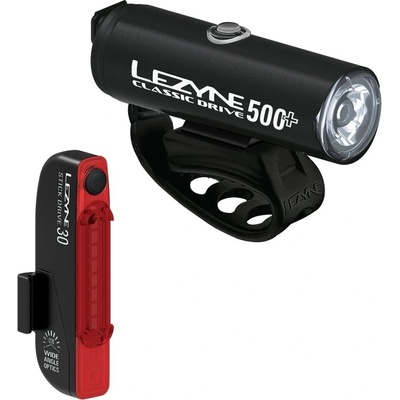 Lezyne Classic Drive 500+/Stick Drive Pair Satin Black Front 500 lm / Rear 30 lm Заден-Отпред Велосипедна лампа