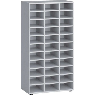 PRIMO Třídící regál GRAY, 800 x 420 x 1434 mm, 36 přihrádek, šedý