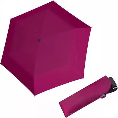 Doppler Mini Slim Carbonsteel UNI 27 dámský plochý skládací deštník růžový