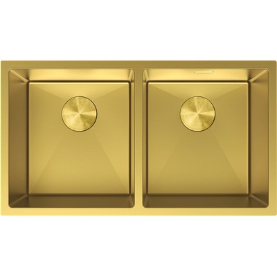 Mexen Binox мивка от неръждаема стомана с 2 отделения 800 x 450 mm, златен - 6421802000-55 (6421802000-55)