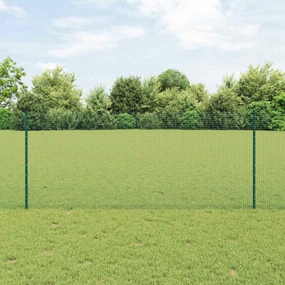 vidaXL Svařovaná drátěná plotovina s tyčkami 50 x 1 m Zelená Síťovina