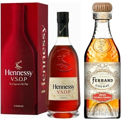 Hennessy VSOP + Ferrand Cognac 1840 Original Formula 45%, (set 1 x 0.7 L, 1 x 0.7 L)