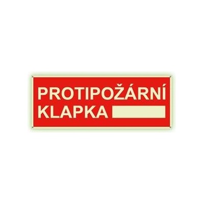 Protipožární klapka - fotoluminiscenční tabulka s dírkami, plast 2 mm 210x80 mm