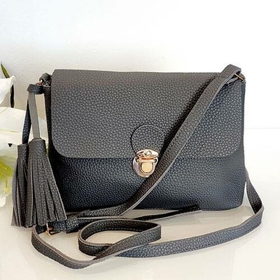 RB-nakuplevne kabelka crossbody šedá aktovkové zapínání