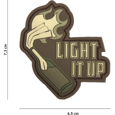 Gumová nášivka 101 Inc nápis Light It Up - multicam