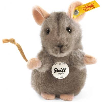 Steiff 056222 Myš Piff tkaná kožušina sivá 10 cm