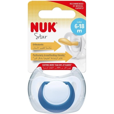 Nuk dojčenský latex cumlík Star modrá