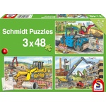 Schmidt Spiele Детски пъзел Schmidt от 3 x 48 части - На строителната площадка (56520) - ozone