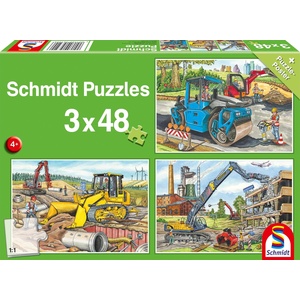 Schmidt Spiele Детски пъзел Schmidt от 3 x 48 части - На строителната площадка (56520) - ozone