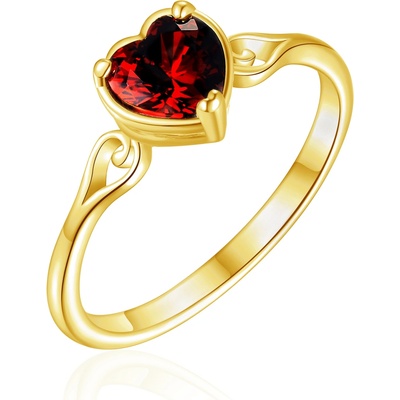 Olivie Strieborný prsteň SRDIEČKO GOLD 8580