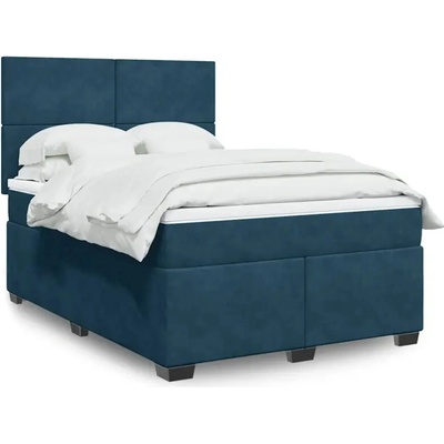 vidaXL 11461.3293252 Boxspring postel s matrací modrá samet