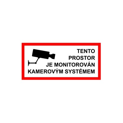 Cedulka plastová - Tento prostor je monitorován kamerou – Zboží Dáma