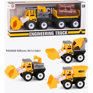 Armtoys ДЕТСКИ СТРОИТЕЛЕН КАМИОН С РЕМАРКЕ И ДЪРВА В КУТ. 3 ВИДА - igrachko