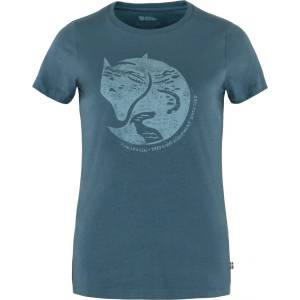 Fjällräven Дамска тениска Fjällräven Women's Arctic Fox Print T-shirt - Indigo Blue - размер XXS (116-4547-0511)