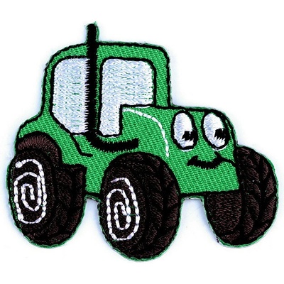 Nažehlovačka nákladní auto, traktor, bagr, vláček, míchačka Varianta: 13 zelená pastelová traktor, Balení: 1 ks