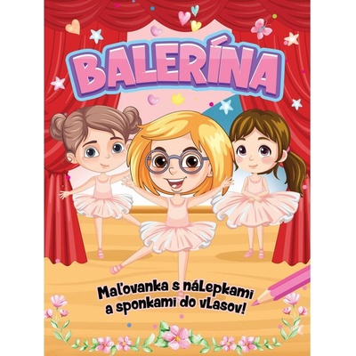 Maľovanka Balerína s nálepkami a sponkami do vlasov