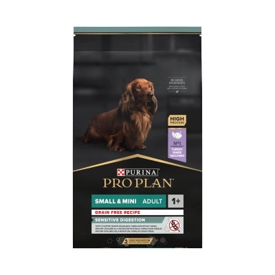 PRO PLAN PRO PLAN Sensitive Digestion Храна за възрастни кучета с малък и мини размер, богата на пуйка 7кг