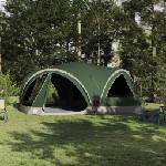 vidaXL Семейна палатка за 10 души Зелен и сив 460 x 430 x 214 см (42004080) Палатка