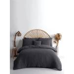 Mila Home Luxury Антрацитно единично спално бельо от памук Renforcé 140x200 cm Waffle Striped - Mila Home Luxury (MHBDL029S)