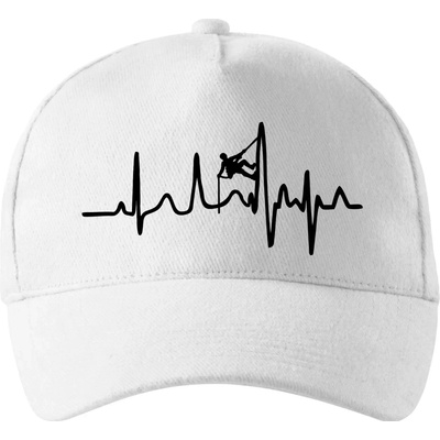 EKG horolezec so zahnutým šiltom a látkovou sponou Biela