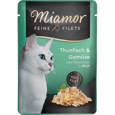 Miamor Feine Filets v želé 24 x 100 g - tuniak & zelenina