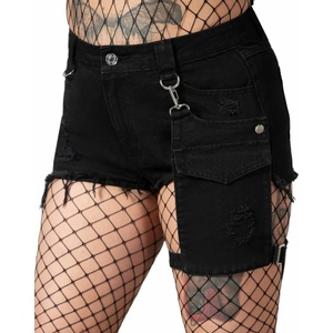 KILLSTAR дамски къси панталони KILLSTAR - Fury Road Denim Garter - Черен - KSRA005587