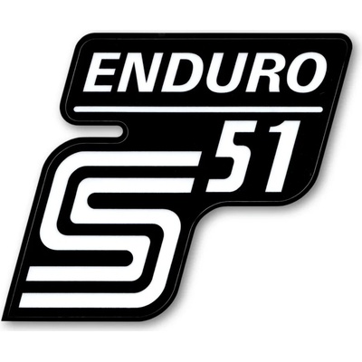 Nálepka schránky "ENDURO", BIELA (MZA) - Simson S51