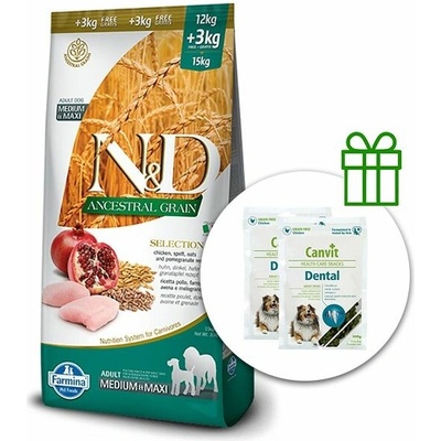 N&D Dog LG Selection Adult Medium & Maxi Chicken Spelt Oats & Pomegranate 15 kg