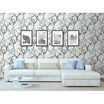 DIMEX ART s. r. o Луксозна флизелинова тапета черно-бели клонки