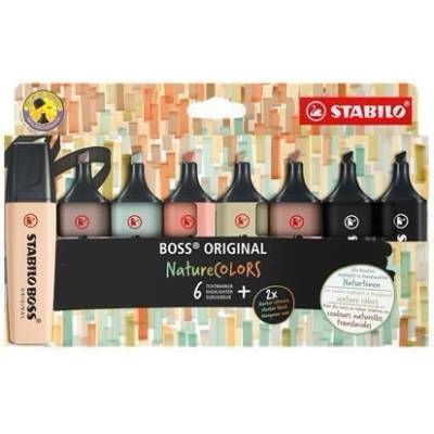 Stabilo 70/8-2-1 Boss original NatureCOLORS 6 farieb + 2 čierne 2-5 mm