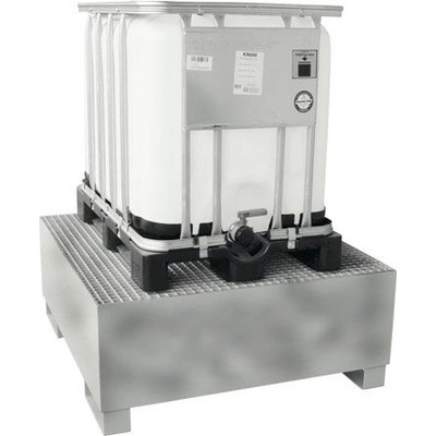 Kovová záchytná jímka pod 600 l IBC kontejner, pozinkovaná