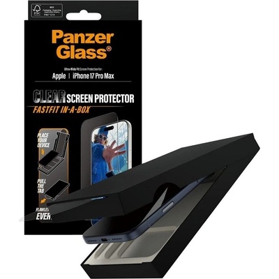Panzer Стъклен протектор PanzerGlass - Clear, Fastfit in-a-box, iPhone 17 Pro Max, прозрачен (5715685026706)
