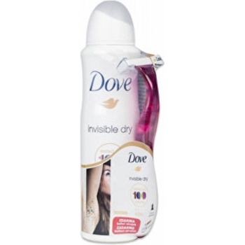 Dove Invisible Dry antiperspirant sprej 150 ml + holicí strojek dárková sada