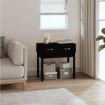 vidaXL Конзолна маса черна 76, 5x40x75 см борово дърво масив (821753)