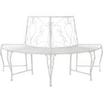 vidaXL Дървесен бенч 4 -местен 160 x 80 x 89 см steel Антично бяло (42029536)