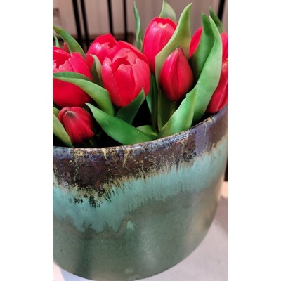 Kytica 7ks červených realistických tulipánov - 31cm - J-Line by Jolipa